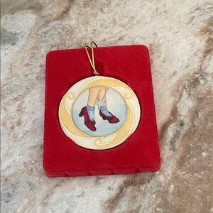 Lenox Cream and Red Ornament with Gold Accents